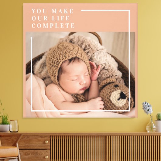 モダンベビー写真 |あなたは私の人生を完全な贈り物にする キャンバスプリント (インサイチュ (リビング))