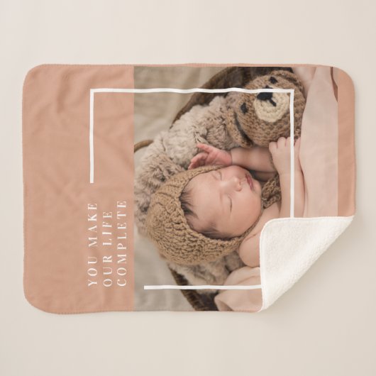 モダンベビー写真 |あなたは私の人生を完全な贈り物にする シェルパブランケット (正面(横))