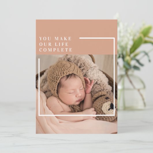 モダンベビー写真 |あなたは私の人生を完全な贈り物にする シーズンカード (スタンド正面)