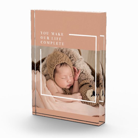 モダンベビー写真 |あなたは私の人生を完全な贈り物にする フォトブロック (右)