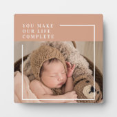 モダンベビー写真 |あなたは私の人生を完全な贈り物にする フォトプラーク (正面)