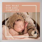 モダンベビー写真 |あなたは私の人生を完全な贈り物にする ポスター (正面)