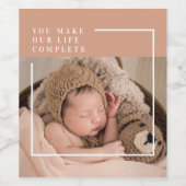 モダンベビー写真 |あなたは私の人生を完全な贈り物にする ワインラベル (シングルラベル)