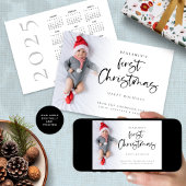 モダンベビー初めてのクリスマスカスタムフォトカード シーズンカード