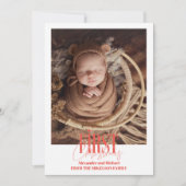 モダンベビー初めてのクリスマスカスタム写真 シーズンカード (正面)