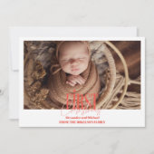 モダンベビー初めてのクリスマスカスタム写真 シーズンカード (正面)