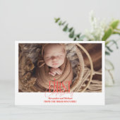 モダンベビー初めてのクリスマスカスタム写真 シーズンカード (スタンド正面)