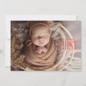 モダンベビー初めてのクリスマスカスタム写真 シーズンカード (正面)