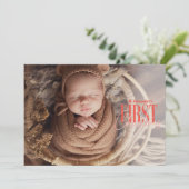 モダンベビー初めてのクリスマスカスタム写真 シーズンカード (スタンド正面)