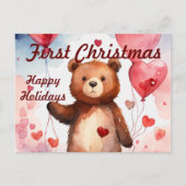 モダンベビー初めてのクリスマスカード インビテーションポストカード (正面)