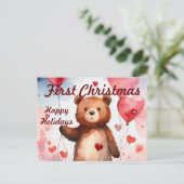 モダンベビー初めてのクリスマスカード インビテーションポストカード (スタンド正面)