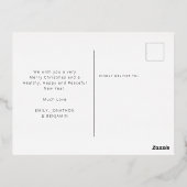 モダンベビー初めてのクリスマス写真実在 箔シーズンポストカード (裏面)