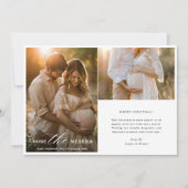 モダンベビー告知クリスマスフォトカード シーズンカード (正面)