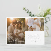 モダンベビー告知クリスマスフォトカード シーズンカード (スタンド正面)