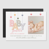 モダンベビー文生まれたばかりの書ベビーガール誕生写真 (正面/裏面)