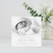 モダンベビー発表パーソナライズされた写真 招待状 (スタンド正面)