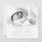 モダンベビー発表パーソナライズされた写真 招待状 (正面)