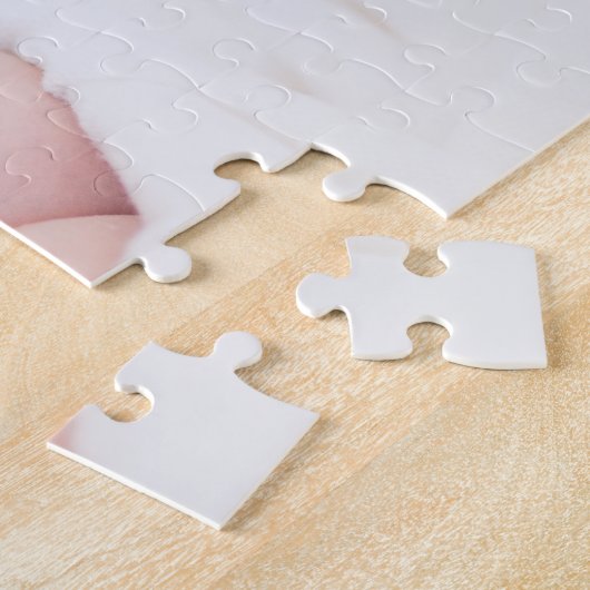 モダンベビー誕生写真のお知らせ ジグソーパズル (側面)