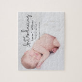 モダンベビー誕生写真のお知らせ ジグソーパズル (縦)