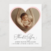 モダンベビー誕生発表写真感謝してい ポストカード (正面)