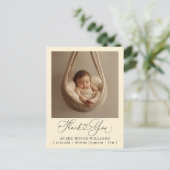 モダンベビー誕生発表写真感謝してい ポストカード (スタンド正面)