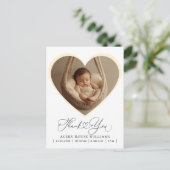 モダンベビー誕生発表写真感謝してい ポストカード (スタンド正面)