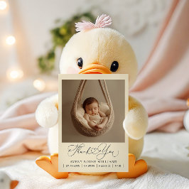 モダンベビー誕生発表写真感謝してい ポストカード