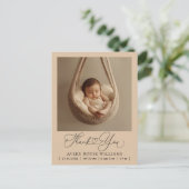 モダンベビー誕生発表写真感謝してい ポストカード (スタンド正面)