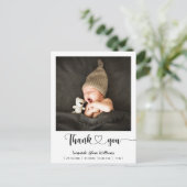 モダンベビー誕生発表写真感謝してい ポストカード (スタンド正面)