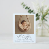 モダンベビー誕生発表写真感謝してい ポストカード (スタンド正面)