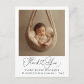 モダンベビー誕生発表写真感謝してい ポストカード (正面)