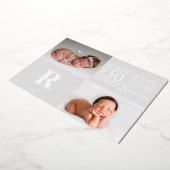 モダンベビー誕生発表郵便カード 箔招待状 (回転した状態)
