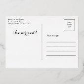 モダンベビー誕生発表郵便カード 箔招待状 (裏面)