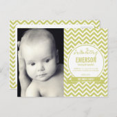 モダンベビー誕生発表 – Sage 案内ポストカード (正面/裏面)