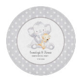 モダンベビー象ベビー男女兼用パーティー カッティングボード (正面)