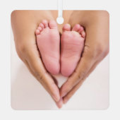 モダンベビー2写真マイ初めてのクリスマス メタルオーナメント (裏面)