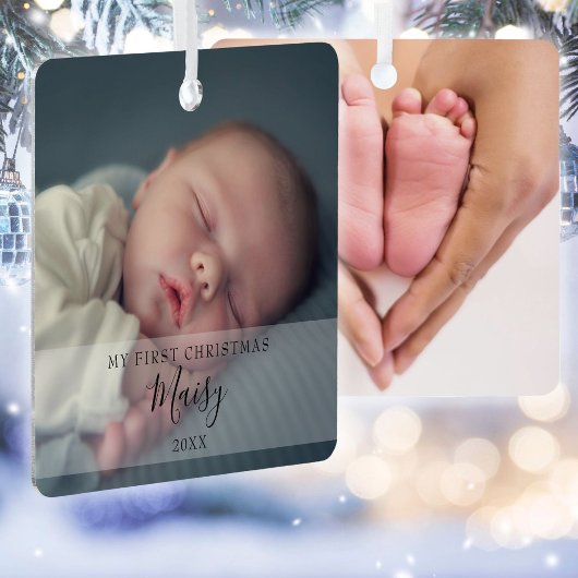 モダンベビー2写真マイ初めてのクリスマス メタルオーナメント