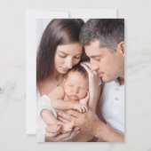 モダンベビー2枚の写真の紹介誕生 案内状 (裏面)