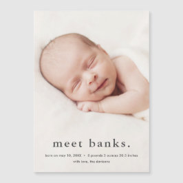 モダンベビー3写真の誕生発表 マグネット招待状