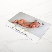 モダンベビーPHOTOミニマエレガントリストhelloスクリプト 箔招待状 (回転した状態)