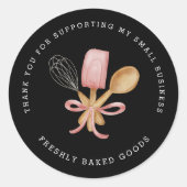 モダンベーカリーありがとうステッカー ラウンドシール (正面)