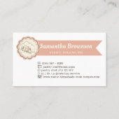 モダンベーカリーキャップペストリーシェフロゴデザイン 名刺 (裏面)