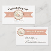 モダンベーカリーキャップペストリーシェフロゴデザイン 名刺 (正面/裏面)