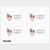 モダンベーカリープロフェッショナルロゴ 長方形シール (シート)