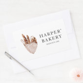 モダンベーカリープロフェッショナルロゴ 長方形シール (封筒)