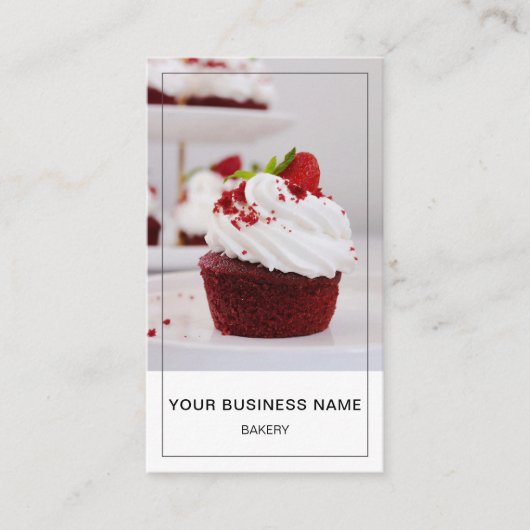 モダンベーカリー写真QRソーシャルメディアのアイコン白 名刺 (正面)