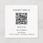 モダンベーカリー写真QRソーシャルメディアのアイコン スクエア名刺 (裏面)