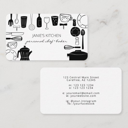 モダンベーキングと料理器具 名刺 (正面/裏面)