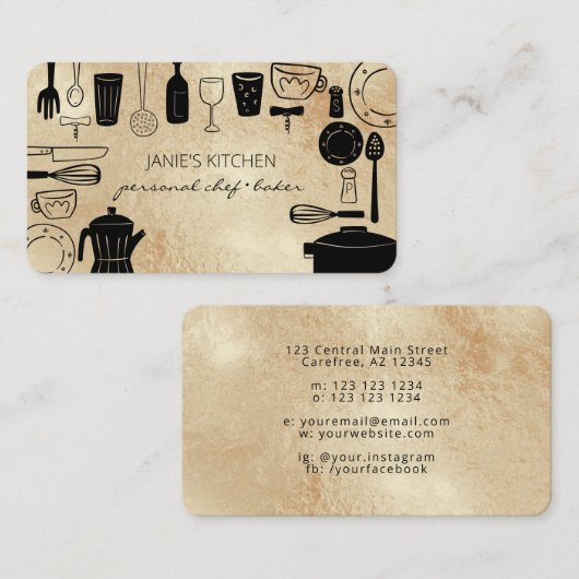 モダンベーキングと料理器具 名刺 (正面/裏面)