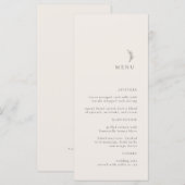 モダンベージュ色オリーブブ結婚ランチ メニュー (正面/裏面)